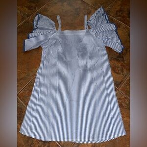 Rebellion Blue and White Striped Top